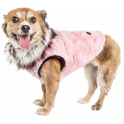 Chaqueta Abrigo Pet Life Luxe 'Pinkachew' Encantadora Diseñadora Piel Visón Perro Foto 1 de 4