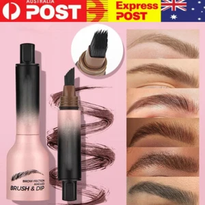 Waterproof Eyebrow Pencil Hair-Like Strokes Angled Eye Brow Brush Women Girls - Picture 1 of 18