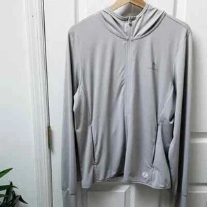 Camel Crown Womens UPF 50+ Sun Protection Hooded Zip Front Top Light Gray Sz M - Picture 1 of 10