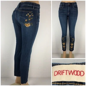 Driftwood Damen 28 x 28 Jeans Jackie Blumen bestickt Baumwolle Stretch gebraucht, in einwandfreiem Zustand - Bild 1 von 11