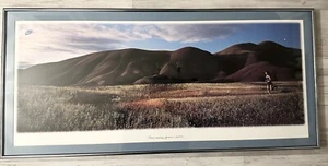 Vintage Nike 1993 Run Away From Home Prof. Framed Poster - Woman Running Hills - Picture 1 of 5