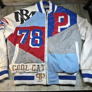 Chaqueta de bombardero universitaria vintage Pelle Cool Cat 78 para hombre talla L retro Y2K - Imagen 1 de 13