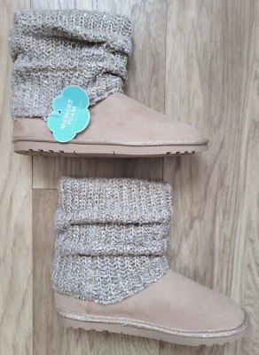 Big Girls SO Sweater Boots with Memory Foam in shade taupe. Size 5M - Image 1 of 4