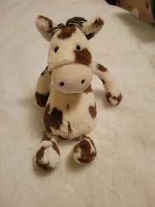 JELLYCAT Med Bashful Pinto Pony Plüsch Pferd Wildleder Mähne creme braun 12 Zoll schneller Versand - Bild 1 von 8