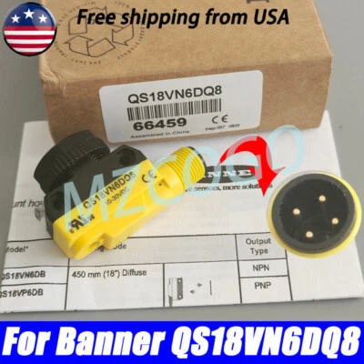 1PC New QS18VN6DQ8 For Banner Engineering Photoelectric Sensor QS18VN6DQ8 4-Pin - Image 1 of 4