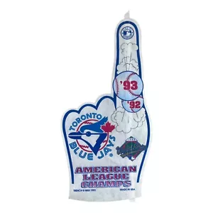 RARO Vintage anni 90 Toronto Blue Jays Pennant MLB Baseball 1992 1993 AL Champs 24 x 12 - Foto 1 di 4