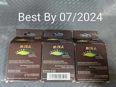 3 Pks Mina ibrow Dark Brown Natural Spot Coloring Brow Powder 3 Sachets Each #Z3 - Image 1 of 4