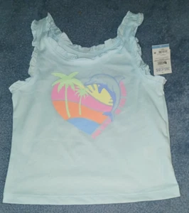 365 KIDS GARANIMALS sz 7 Sky Blue Mini Ruffle Tank Top 'Fun Days In The Sun' - Picture 1 of 3