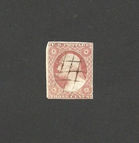 US Scott #11A dull red Type II, 3 cent Washington, pen cancel, good quality, VF Cover