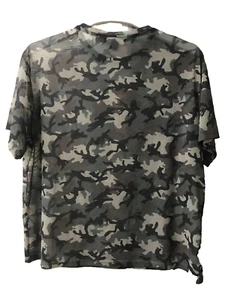 Primark ladies Army Green camouflage Mesh t-shirt size UK 10/12 - Picture 1 of 9