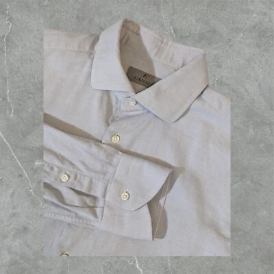 Canali Dress Shirt Men 41 | 16 Button Long Sleeve Made in Italy Grey Polka Dot - Image 1 of 4