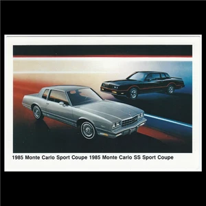 1985 Chevrolet Monte Carlo SS Sportcoupe: Original Händler Werbe Postkarte - Bild 1 von 2