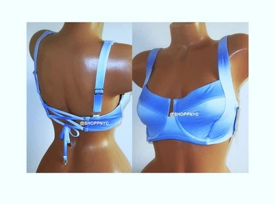Top de bikini VICTORIA SECRET SWIM con cordones espalda con tiras azul ombre 38C 38DD 38DDD Foto 1 de 4