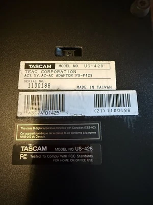 Tascam US-428 Digital Audio Controller Power Adapter and CD/Instructions no box - Image 1 of 3