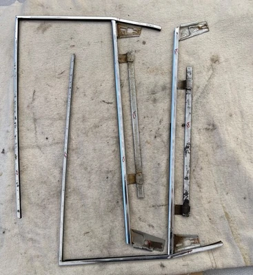 Pontiac 1963 y 1964 tamaño completo, marcos de ventana de puerta OEM juego de teniente y alto, solo techo rígido Foto 1 de 4