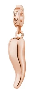 Charm ROSATO in argento 925 placcato oro rosa RZ209 Cornetto - Picture 1 of 1
