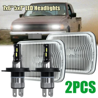 Pair 7x6'' 5x7'' LED Headlights High/Low Beam For Holden Rodeo 1998-2002 2003 - image 1 of 4