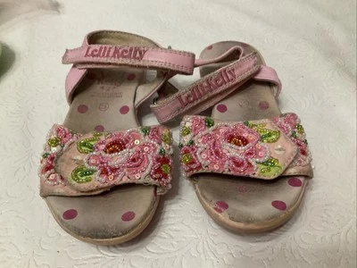 Sandalias florales con cuentas Lelli Kelly para niños pequeños talla 25-8,5 Foto 1 de 4