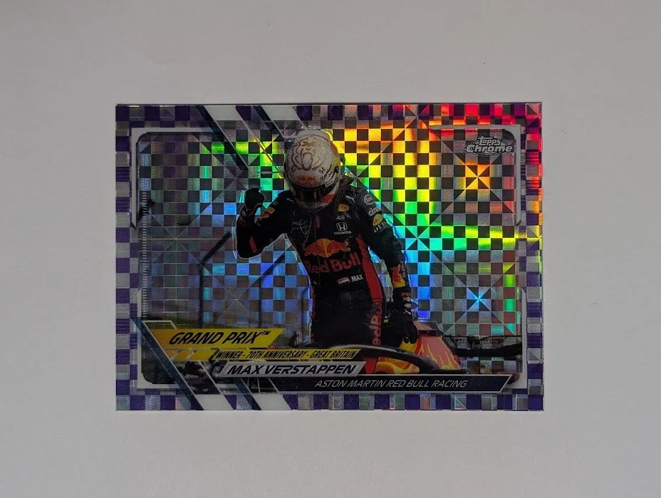 Max Verstappen 2021 Topps Chrome F1 Formula 1 Red Bull #142 Purple Checker /199 - Image 1 of 2