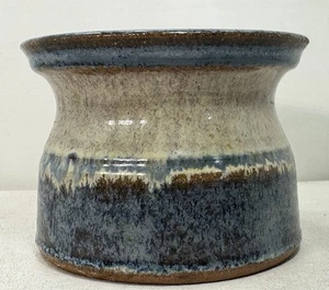 Handmade Art Pottery Vase Cup Studio Pottery Signed by Artist Blue - Picture 1 of 7