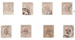 LUXEMBOURG 1865 #21 USED 8 COPIES 1 SON CDS 034GL - Picture 1 of 1