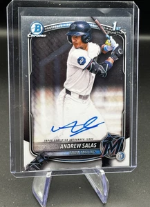 2025 Bowman Chrome ANDREW SALAS Base Auto Miami Marlins CPA-AS - Picture 1 of 2