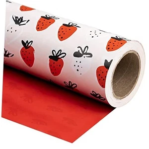 Wendepapier Geschenkpapier - Mini Rolle - 17 x 394 Zoll (1er Pack) Erdbeere - Bild 1 von 6