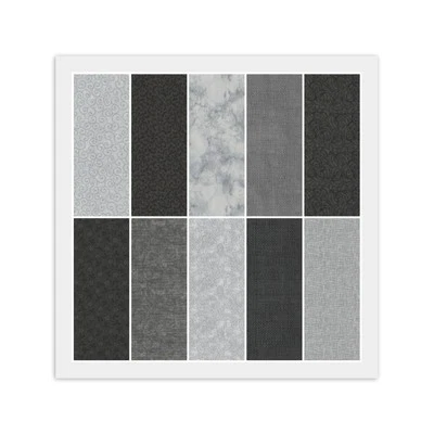 Pastel Capa - 20) Cuadrados 10" x 10", Tela Algodón GRIS NEGRO, LEER DESCRIPCIÓN Foto 1 de 4