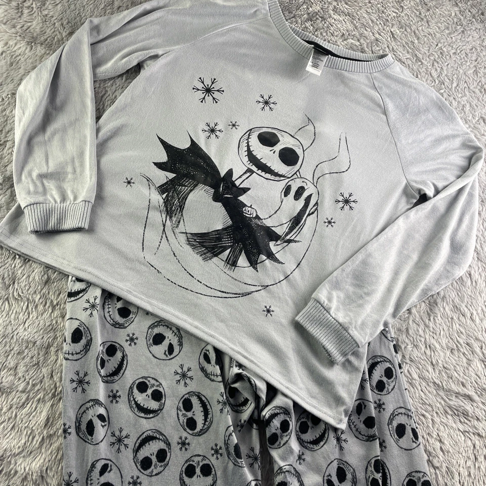 Jack Skellington Ropa de Dormir Juvenil Gris Medio Negro Pesadilla Antes de Navidad Foto 1 de 4