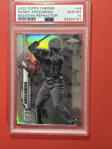2020 Topps Chrome - Randy Arozarena #49 Negative Refractor (RC) PSA 10 GEM MINT - Picture 1 of 2