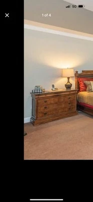 Cama King Ethan Allen con Colchón y Dos Mesas Laterales Superior de Mármol Ethan Allen  Foto 1 de 4