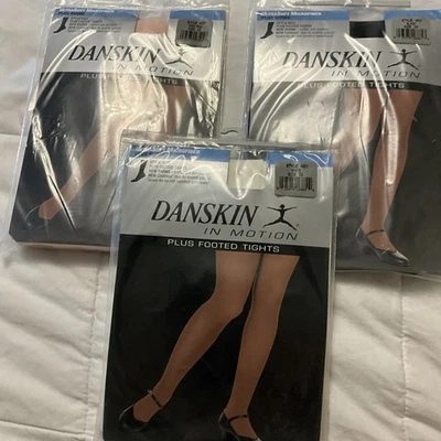 Danskin 4021 Dancers Footed Tights Set Of 3. Pink, Black And White - Image 1 of 4