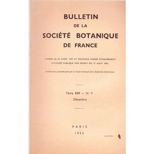 BULLETIN de la SOCIÉTÉ BOTANIQUE de FRANCE N°9 Illustré Décembre 1962 CNRS E.O. - Imagen 1 de 1