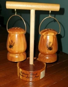 Shafer Lake Indiana Beach Souvenir Salt Pepper Monticello Indiana Amusement Wood - Picture 1 of 9