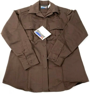 NUEVA CAMISA AZUL MUJER MANGA LARGA MEZCLA ALGODÓN 8703W MARRÓN MEDIANA REGULAR Foto 1 de 3