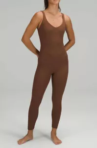 Lululemon Women's Align One Piece 25" Bodysuit Jumpsuit Size 4 Brown Nulu - Picture 1 of 3