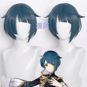 Peluca corta de moda Genshin Impact Xingqiu Periwig regalo disfraces dibujos animados - Imagen 1 de 4