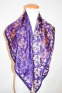 AUTHENTISCHER MISSONI ITALIEN ZICKZACK SEIDE GEOMETRISCH LILA SIGNATUR SCHAL - Bild 1 von 5