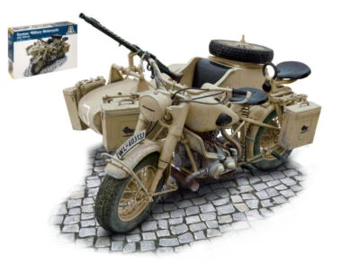 KIT MODELLINO MILITARE STATICO ITALERI BMW R75 GERMAN MILITARY MOTO W/SIDECAR  - Immagine 1 di 4