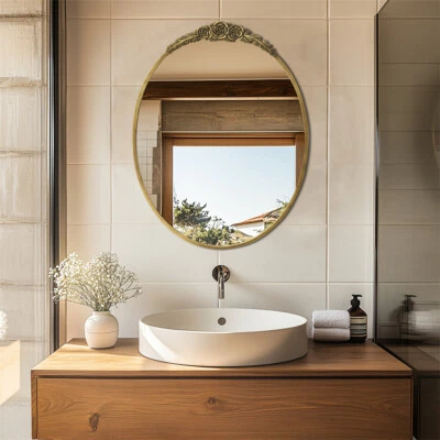 XXL Wandspiegel Oval Hängespiegel RETRO Dekospiegel Makeup Bronze Badspiegel - Bild 1 von 4