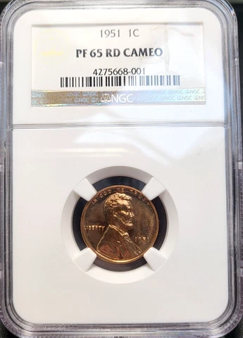 1951 Lincoln Wheat Penny Cent- NGC PF65 RD CAMEO only 95 Higher Gorgeous Piece! Cover