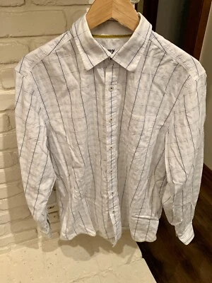 Camisa de mezclilla blanca con botones grande TOMMY BAHAMA para hombre Foto 1 de 4