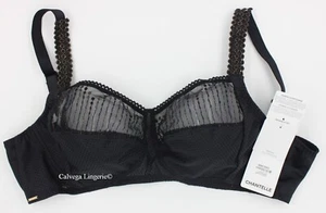 Reggiseno Chantelle C19K20 "Luminesce" 3 parti figura intera pizzo senza fili nuovo con etichette, nero - Foto 1 di 9