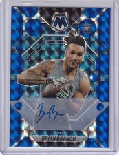 Brian Branch 2023 Panini Mosaic Blue Holo Prizm Rc Auto (73/99)