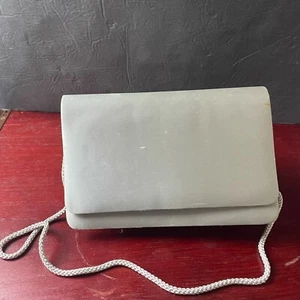 Metaphor Woman’s Metallic Gray Clutch Shoulder Bag Evening Purse Mirror Snap - Picture 1 of 13