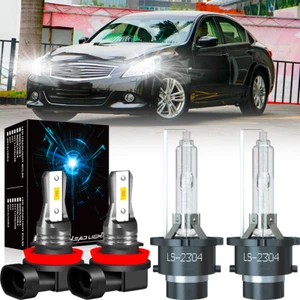 For Infiniti G37 2008-2013 6000K LED/HID Headlight High Low Fog Light Bulbs Kit - Picture 1 of 10