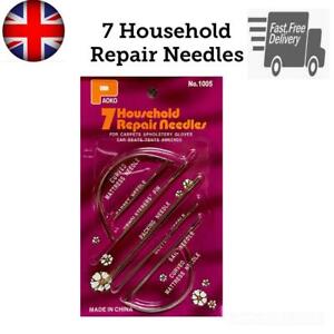 7 Hand Repair Upholstery Sewing Needles Curved Craft Carpet Leather Blanket Tent