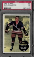 1961 1962 Topps Earl Ingarfield # 49 PSA 7 Hockey card