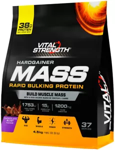 VitalStrength Hardgainer Mass Rapid Bulking Protein Chocolate Blast 4.5kg Bag - Picture 1 of 1