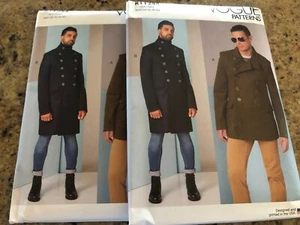 🌼 VOGUE #R11244 - MEN'S DOUBLE BREASTED PEA COAT PATTERN 34-40 / 40-46 FF - Picture 1 of 2